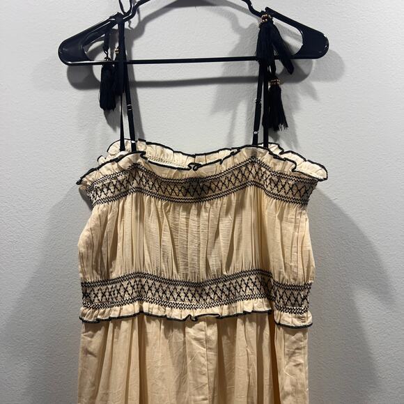 The Good Journey Light Beige and Black Maxi Dress with Stretch Top Sz L- NWT - Picture 2 of 11